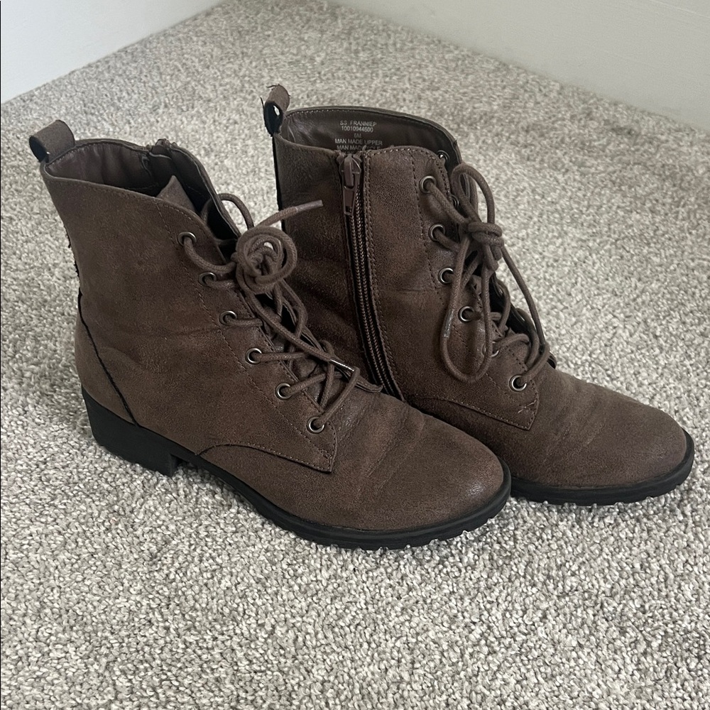 Sun + Stone Brown Ankle Boots